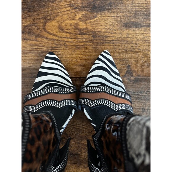 Cape Robbin Nanaye-2 Animal Print Western Open Toe Stiletto Booties Size 8.5 - Picture 16 of 16